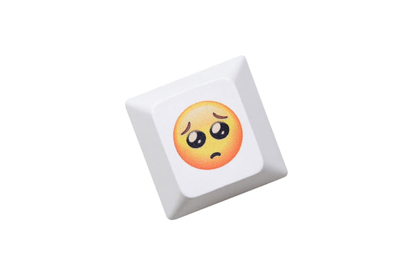 Cute Face Mood Meme Expression Keycap Dye Subbed keycaps for mx stem mechanical keyboards Yellow funny snicker Tongue Cry