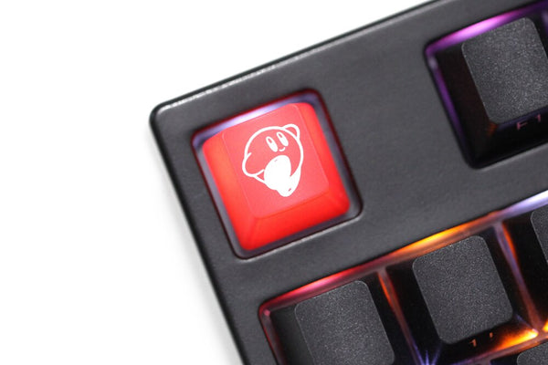 Novelty Shine Through Keycaps ABS Etched Kirby black red custom mechanical keyboard esc r4