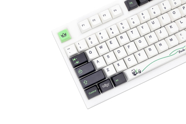 GKs Panda Bamboo MDA Profile Dye Sub Keycap Set PBT for keyboard poker 87 tkl 104 ansi xd64 bm60 xd68 BM87 BM65 Green White