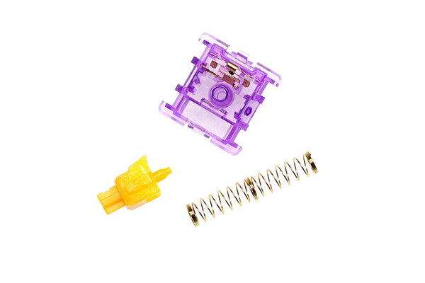 TECSEE Ice Grape Linear Switch 5pin RGB SMD 63.5g force mx switch for mechanical keyboard 60m Gold Sping PC Housing UHMWPE