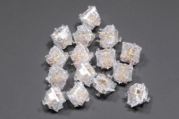 TECSEE Ice Candy Transparent Linear Switch 5pin RGB SMD 63.5g force mx for mechanical keyboard Gold Sping PC Housing Clear