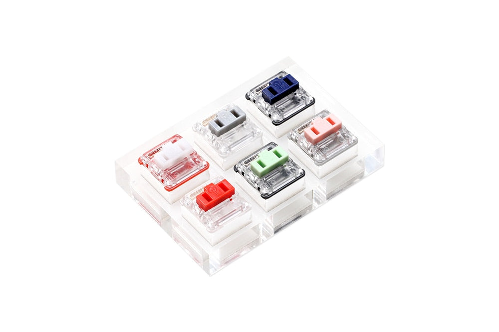 KPREPUBLIC Kailh 81 Switch switches Tester with Acrylic Base Blank keycaps  for Mechanical Keyboard Box Cream Arctic Fox Silver Jellyfish (Kailh 81
