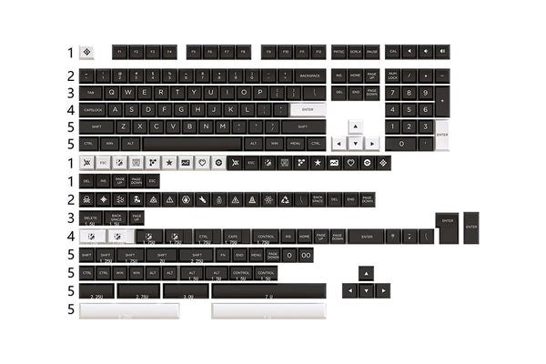 WM OSA Profile WOB PBT doubleshot keycap for mx stem keyboard 60 87 104 tkl ansi bm60 bm65 bm68 xd64 xd68 Black on White