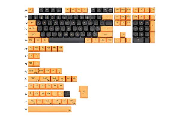 GKs CSA PBT Doubleshot Orange Black keycaps for diy gaming mechanical keyboard CSA Profile for BM60 BM68 BM80 BM65