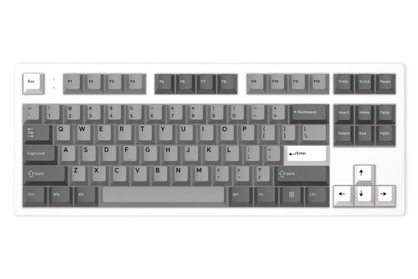 Flesports MK870 Mechanical Keyboard GJ KEYCAPS Kit Full RGB Hot Swap Backlit LED NKRO Transparent Black Case Programmable USB C interstella fishing Keycap