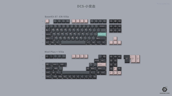 Domikey DCS Abs Doubleshot Keycap Villanella Killing Eve Black Pink Cherry profile for mx keyboard 87 104 xd64 bm60 bm65 bm68