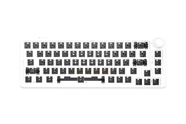 HOMOO KF068 3 Mode Wireless 65% Knob Mechanical Keyboard kit Black Cyan White Clear hot swappable RGB 2.4G BT Similar with TM680