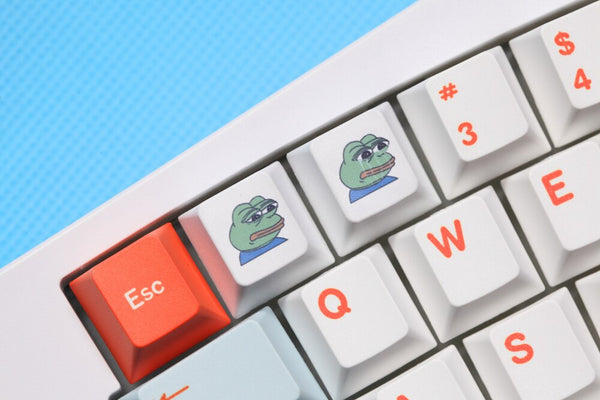 Sad Frog PBT Dye-sub keycap Cherry Profile for Mechanical Keyboard ESC R1 for BM60 BM65 CSTC75 Santa Claus Cry Green Meme