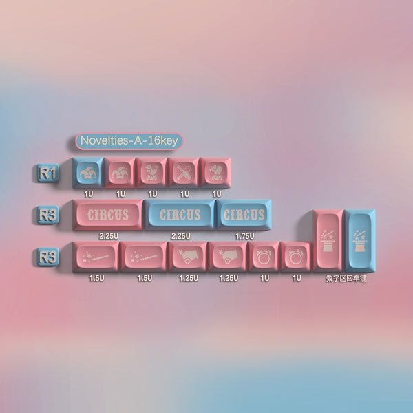 PGA ABS Circus Doubleshot Keycap Set PGA Profile for MX Stem Keyboard 60 87 104 xd64 xd68 xd84 xd87 BM60 CSTC75 BM65 BM68