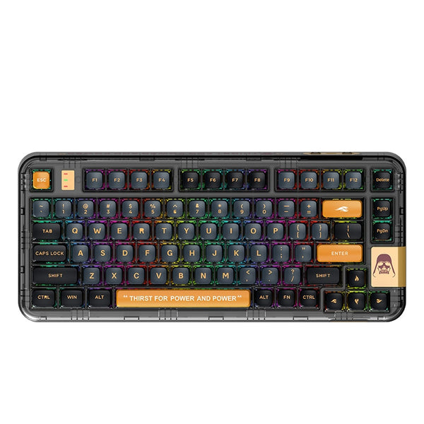 CoolKiller CK75 Mint Green Black Knight Peach Gasket Wireless Mechanical Keyboard Translucent Case 2.4g Bluetooth Hot Swappable