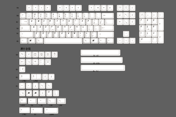 GKS Cherry Profile Old Apple Font Dye Sub Keycap Set PBT for keyboard gh60 poker 87 tkl 104 ansi xd64 bm60 xd68 xd84 xd96 MAC
