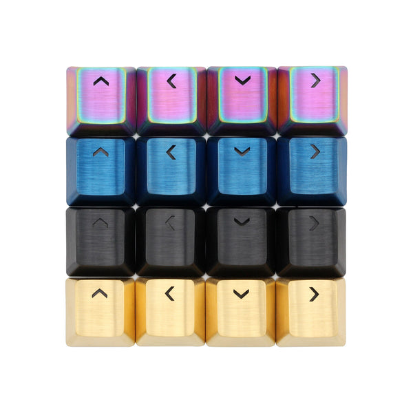 Teamwolf Arrow Key stainless steel MX Metal Keycap for keyboard gaming key  R4 light through back lit Black Blue Gold gradient