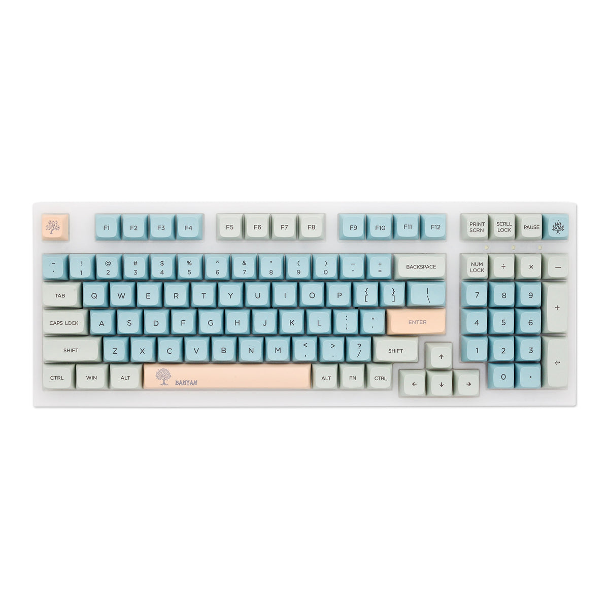 XDA V2 Banyan Dye Sub Keycap Set thick PBT for keyboard gh60 poker 87 ...