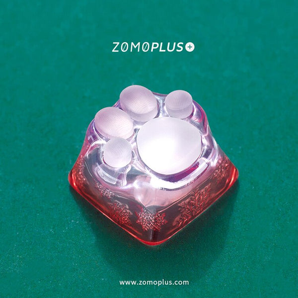 ZOMO PLUS 3D Printed Resin Silicone Transparent Cat Paw Keycap Multi-Color ABS & Silicon Artisan Keycap for Mechanical Keyboard