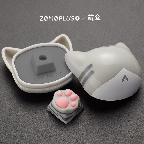 ZOMO PLUS Kawaii Cat Paw Keycap Multi-Color ABS & Silicon Artisan Keycap Mechanical Keyboard Cow Cat Siamese Cat American