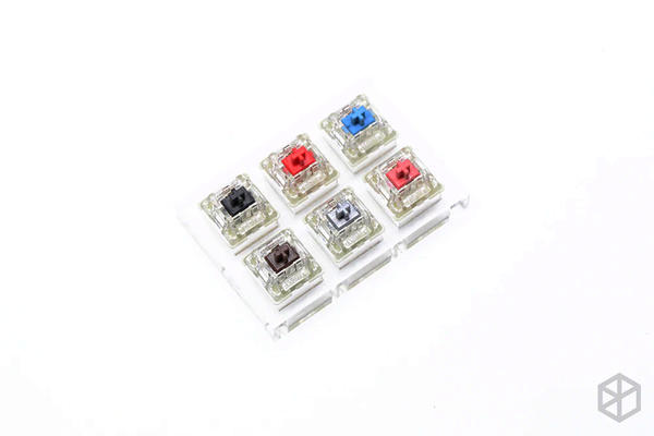 switch tester with acrylic base cherry kailh outemu ttc ysa greetech otm red blue brown black green orange rgb pro speed heavy