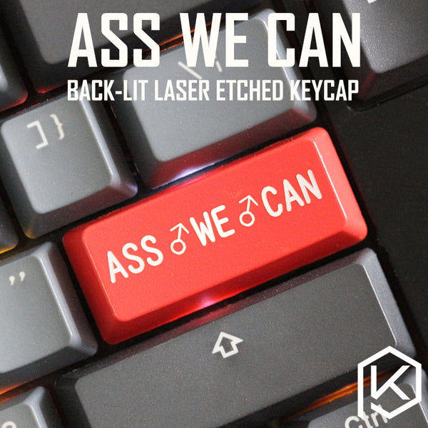 Novelty Shine Through Keycaps ABS Etched, Shine-Through ass we can Billy Herrington king red for keyboard enter 2.25u - KPrepublic