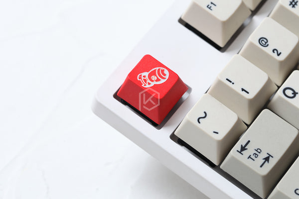 Novelty cherry profile dip dye and sculpture pbt keycap for mechanical keyboards Dye Sub legends atomic fallout 4 red white - KPrepublic
