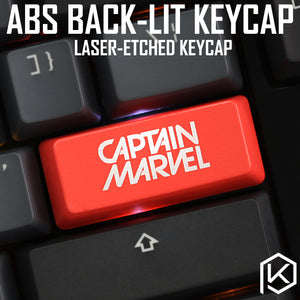 Novelty Shine Through Keycaps ABS Etched, Shine-Through Captain Marvel black red custom mechanical keyboard enter spacebar esc - KPrepublic