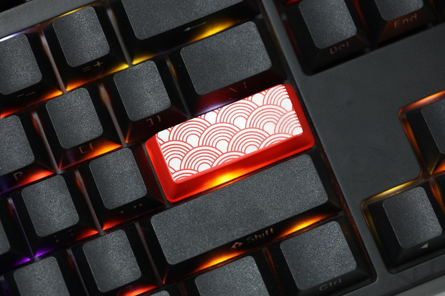 Novelty Shine Through Keycaps ABS Etched, Shine-Through red custom mec ...