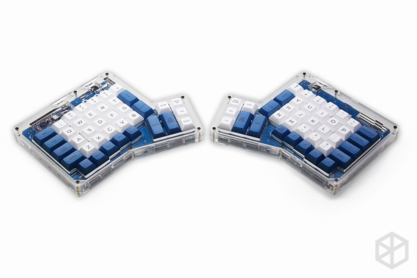 dsa ergodox ergo pbt dye subbed keycaps custom mechanical keyboards Infinity ErgoDox Ergonomic Keyboard keycaps white blue