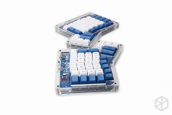 dsa ergodox ergo pbt dye subbed keycaps custom mechanical keyboards Infinity ErgoDox Ergonomic Keyboard keycaps white blue