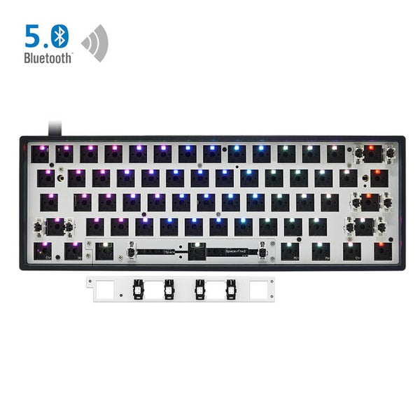 gk61xs dual mode bluetooth 5.0 60% mechanical keyboard rgb switch led hot swap type c pcb case split spacebar
