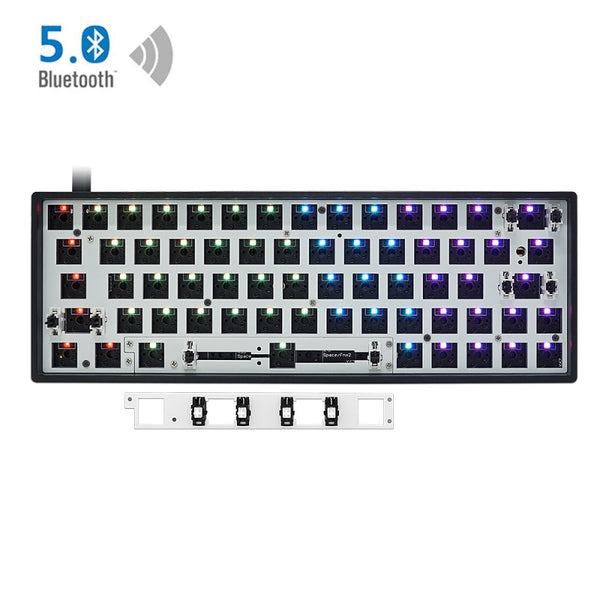 gk64xs hot swappable bluetooth wire wireless dual mode Custom Mechanical Keyboard rgb switch leds type c has software