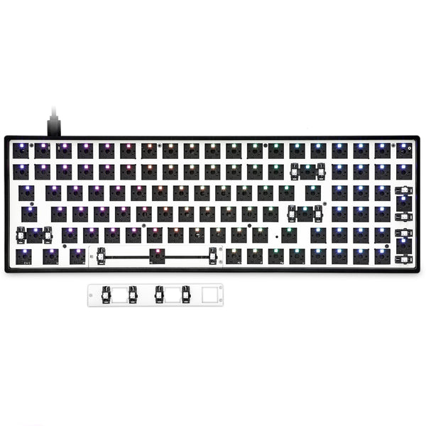 gk96 gk96x hot swappable Custom Mechanical Keyboard Kit support rgb switch leds type c software programmable balck white case