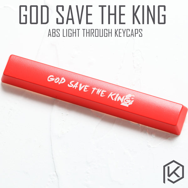 Novelty Shine Through Keycaps ABS Etched, Shine-Through god save the king messi black red spacebar custom mechanical keyboards - KPrepublic