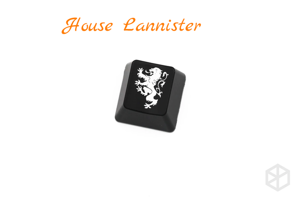 Novelty Shine Through Keycaps ABS Etched black red got Game of Thrones houses mottos