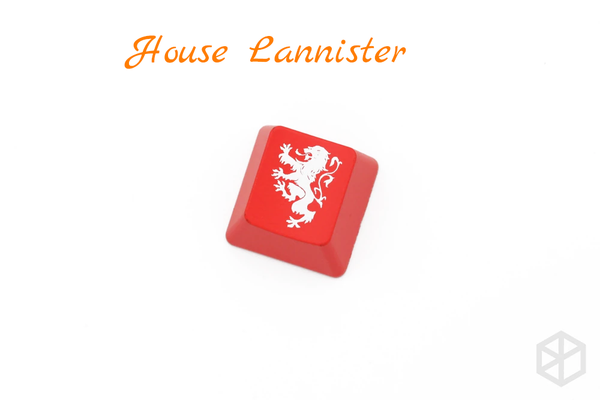 Novelty Shine Through Keycaps ABS Etched black red got Game of Thrones houses mottos
