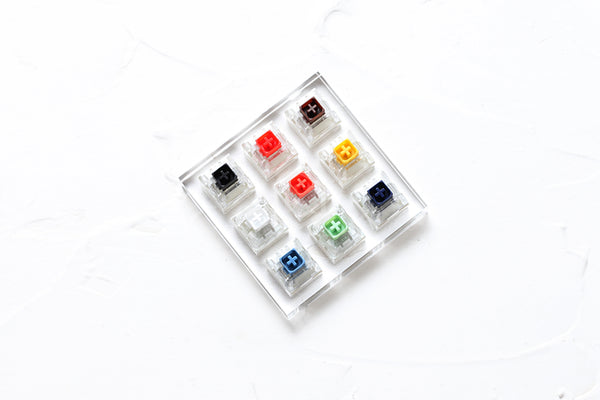 9 switch switches tester with acrylic base blank keycaps for mechanical keyboard kailh box white orange yellow blue jade navy