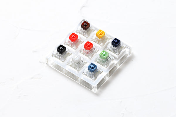 9 switch switches tester with acrylic base blank keycaps for mechanical keyboard kailh box white orange yellow blue jade navy