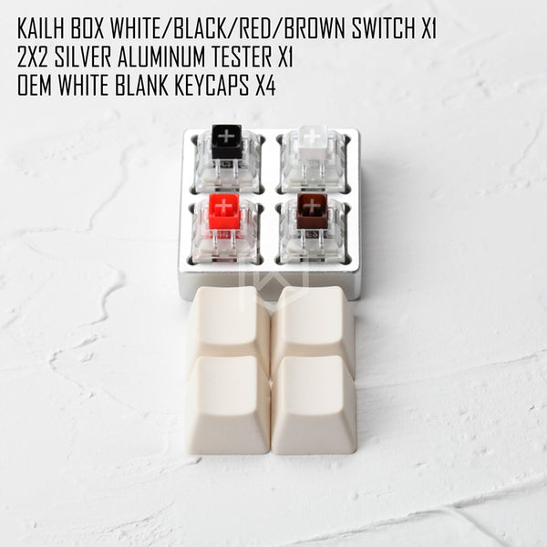 aluminum Switch Tester 2X2 silver for kailh box switches black red brown white RGB SMD Switches Dustproof Switch - KPrepublic