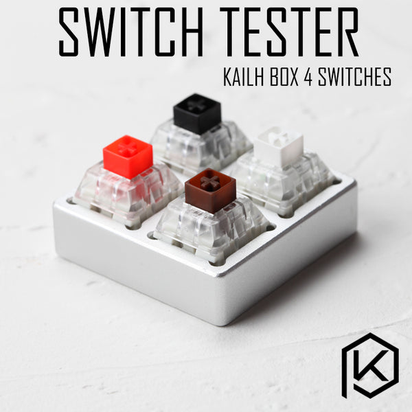 aluminum Switch Tester 2X2 silver for kailh box switches black red brown white RGB SMD Switches Dustproof Switch - KPrepublic