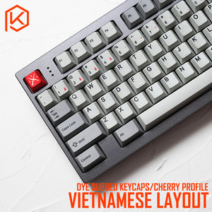 kprepublic 139 Vietnamese root black-red font Cherry profile Dye Sub Keycap PBT - KPrepublic