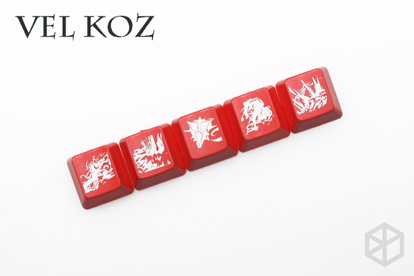 Novelty Shine Through Keycaps ABS Etched, Shine-Through lol black red r2 hero skill Syndra Cassiopeia Annie Lux Vel Koz