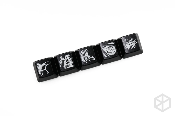 Novelty Shine Through Keycaps ABS Etched lol black red r2 hero skill Morgana Team