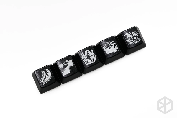 Novelty Shine Through Keycaps ABS Etched lol black red r2 hero skill Evelynn Team