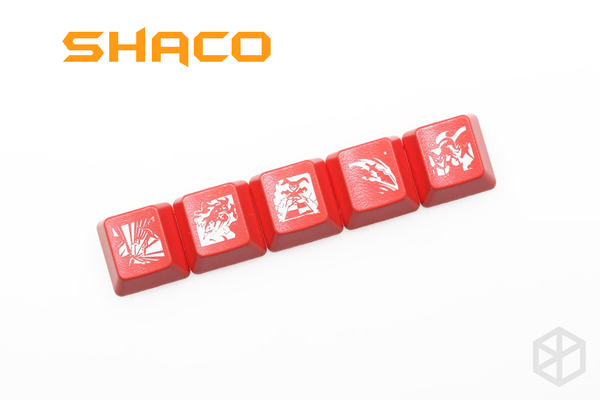 Novelty Shine Through Keycaps ABS Etched, Shine-Through lol black red r2 hero skill