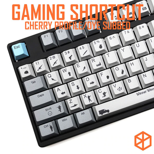 muted colorway PUBG gaming shortcut key Cherry profile Dye Sub Keycap Set keyboard gh60 xd60 xd84 tada68 rs96 zz96 87 104 660