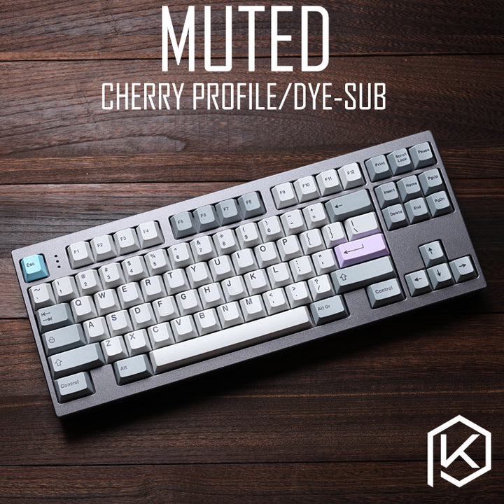 muted colorway 169 Cherry profile Dye Sub Keycap Set thick PBT plastic