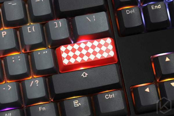 Novelty Shine Through Keycaps ABS Etched Shine-Through rhombus black red for custom mechanical keyboard Enter 2.25u 2u