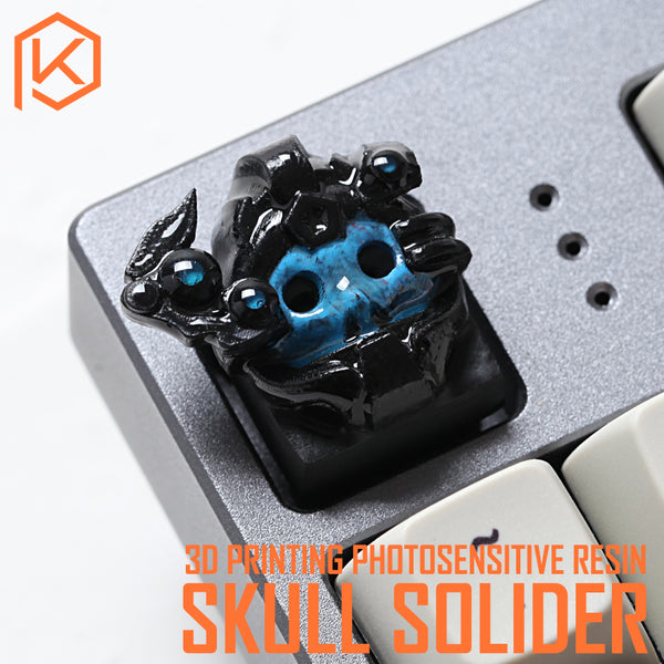 Novelty Shine Through Keycaps 3d printed print printing skull soldier custom mechanical keyboards light Cherry MX compatible Clear white DIY - KPrepublic