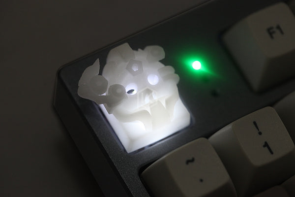 Novelty Shine Through Keycaps 3d printed print printing skull soldier custom mechanical keyboards light Cherry MX compatible Clear white DIY - KPrepublic
