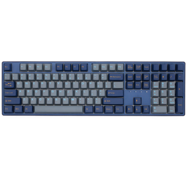 taihao Dark Tunnel PBT double shot keycaps for diy gaming mechanical keyboard oem profile Yellow Blue 1.75u shift