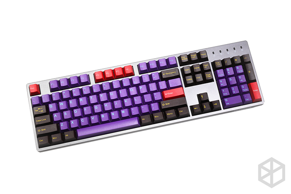 taihao cubic abs doubleshot cubic keycaps for diy gaming mechanical keyboard purple brown yellow with 1.75 shift for 104 ansi