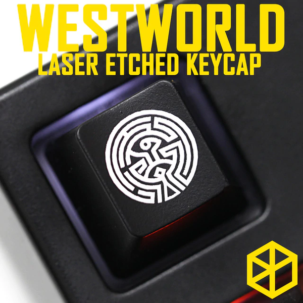 Novelty Shine Through Keycaps ABS Etched black red esc westworld the maze human body west world logo