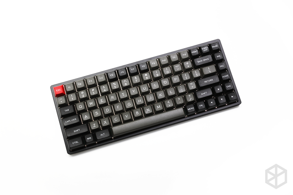 Anodized Aluminium flat case with metal feet for custom mechanical keyboard black siver grey colorway for xd84 75%